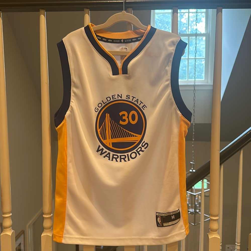 NBA Steph Curry golden state warriors jersey white